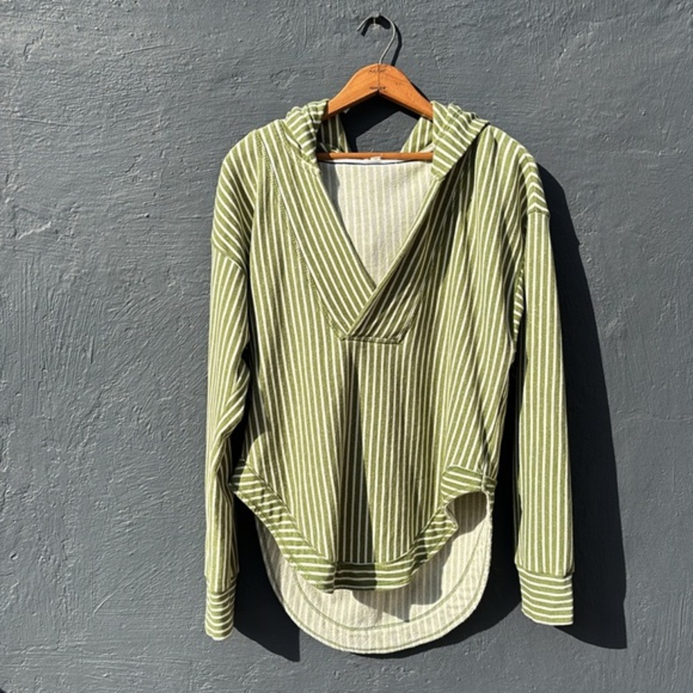 Pilcro Green & White Striped Hoodie XS